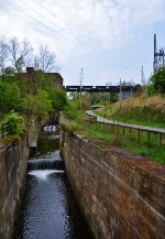 Crossing Cascade Locks. Part of the Ohio & Erie Canal.
